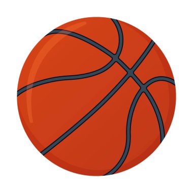 Takım oyunu basketbol topu için ekipman spor nesnesi beyaz, çizgi film vektör illüstrasyonunda izole.
