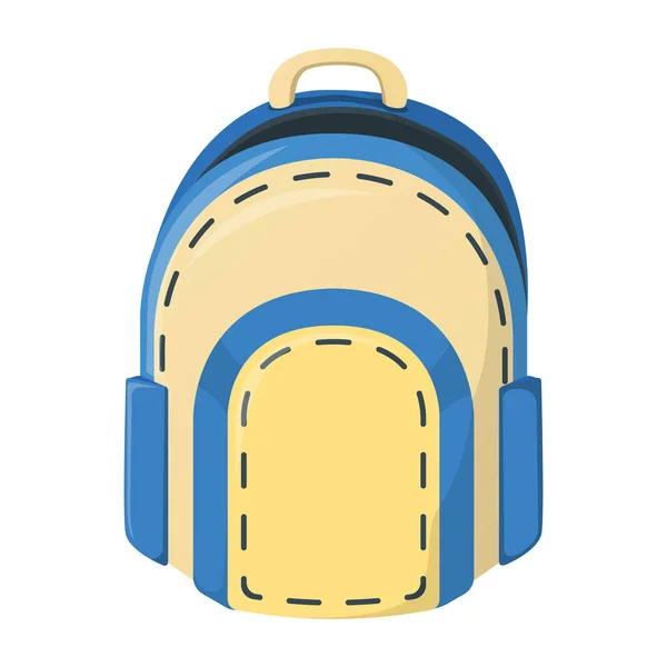 Icono Mochila Escolar Aislado Blanco Ilustración Vectorial Dibujos Animados Bienvenido — Vector de stock