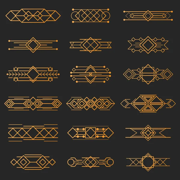 Vintage Vektor Illustration Konzept Goldene Geometrische Figurenlinie Und Design Rahmen — Stockvektor