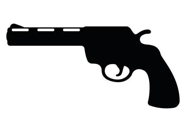 Revolver Pistol Icon Self Defense Weapon Concept Simple Black Vector — Stock Vector