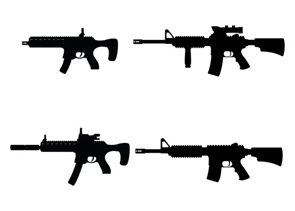 Pixel art m4 rifle m16 ícone de vetor de arma de fogo para jogo de
