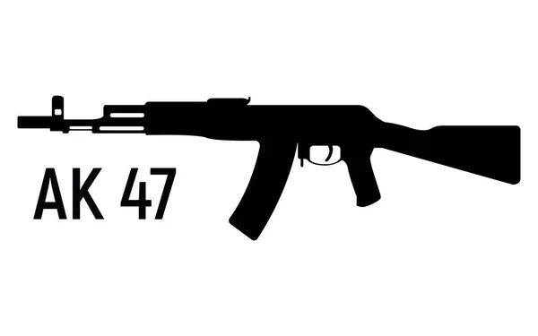 Kalashnikov Silueta Rifle Militar Icono Autodefensa Concepto Arma Automática Simple — Vector de stock