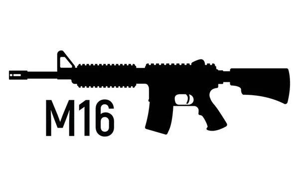 Rifle Militar Silueta Americana Icono Auto Defensa Concepto Arma Automática — Vector de stock