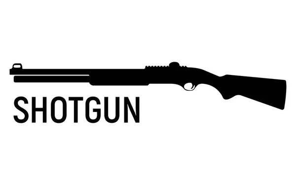 Shotgun Silhouette Icon Personal Self Defense Weapon Concept Simple Black — Stock Vector