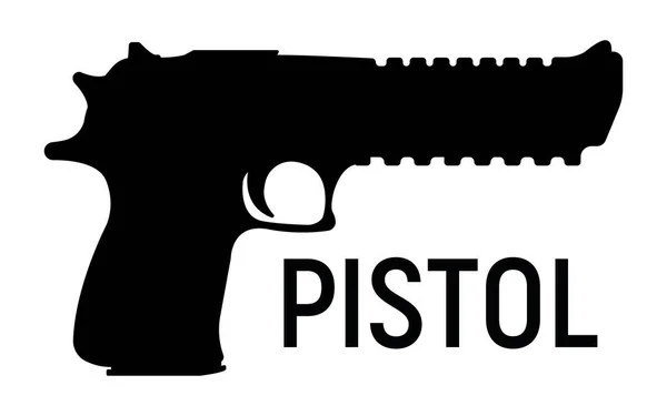 Silhouette Pistol Icon Self Defense Weapon Concept Simple Black Vector — Stock Vector