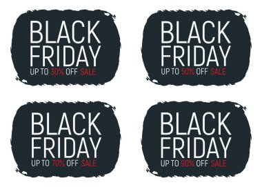 Konsept Kara Cuma olay afişi ve broşürü, büyük satış izni yazı tipi yazı tipi çizimi. Tasarım reklam kapanış promosyon etiketi, sezon alışveriş günü.