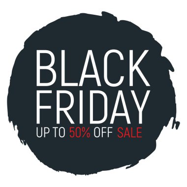 Kara Cuma olay afişi ve broşürü, büyük satış izni yazı tipi vektör illüstrasyonu. Tasarım reklamı% 50 kapalı promosyon etiketi, sezon alışveriş günü.