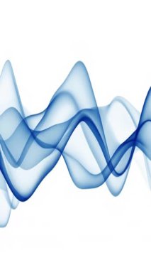 Beyaz Arkaplan 'da zarif Mavi ve Beyaz Akan Dalga Tasarımı, 4k canlandırma görüntüleri, dikey