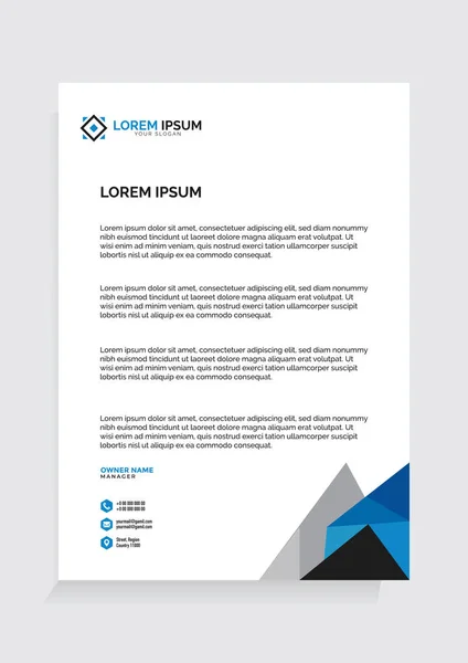 Letterhead Template Design Vector Arquivo Editável — Vetor de Stock