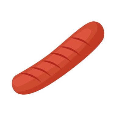 Vektör ızgara sosis karikatür ikonu ızgara ızgara yemek.