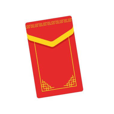 Düz biçimli vektör kırmızı zarfı izole