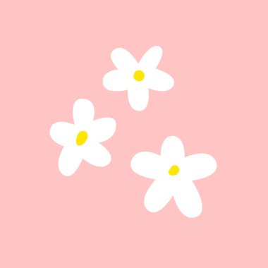 Kırmızı arkaplanda sevimli papatya çiçeği ögesi