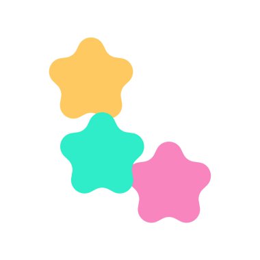 Beyaz arkaplan üzerinde vektör yıldız şekilli dekoratif elementler şirin yıldızlar