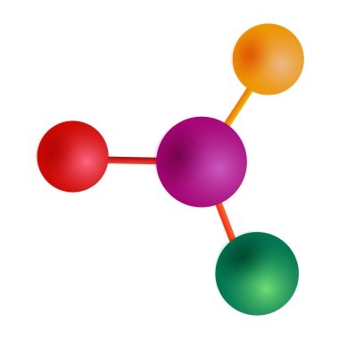 Vektör molekülü beyaz üzerine izole edildi
