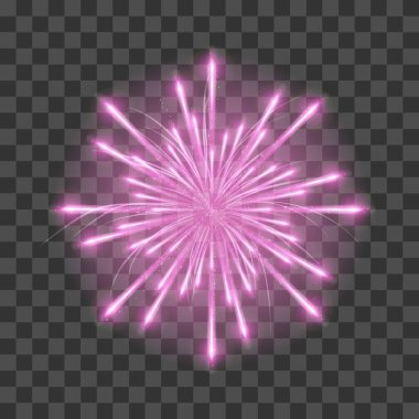 Parlak bir şekilde parlayan havai fişek gösterisi, parlak havai fişek patlamaları vektörü.