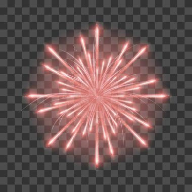 Parlak bir şekilde parlayan havai fişek gösterisi, parlak havai fişek patlamaları vektörü.