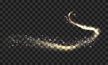 Şeffaf arkaplanda parlayan parlayan vektör dalgası