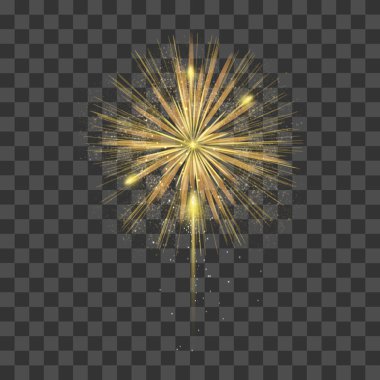 Vektör sarı festival havai fişekleri. Renkli karnaval havai fişekleri tatil geçmişi