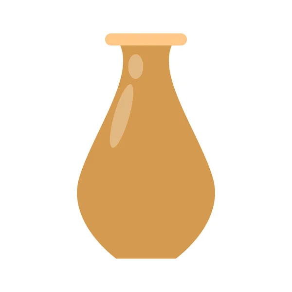 ベクトル空の粘土花瓶 ブラウン アーテンの船 陶芸アート 狭い首の現実的な丸みを帯びたクロック — ストックベクタ