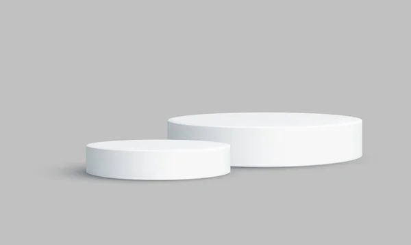 Vektör yuvarlak beyaz podyum temel ürün standının arka planında 3d görüntüleme