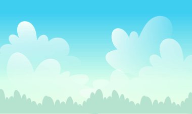 Düz biçimde vektör bulutlu gökyüzü arkaplanı