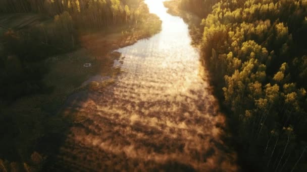 ヘルシンキの川の空中風景を見る — ストック動画