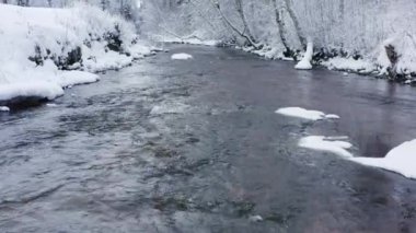 Estonya'da nehir deresinde akan su