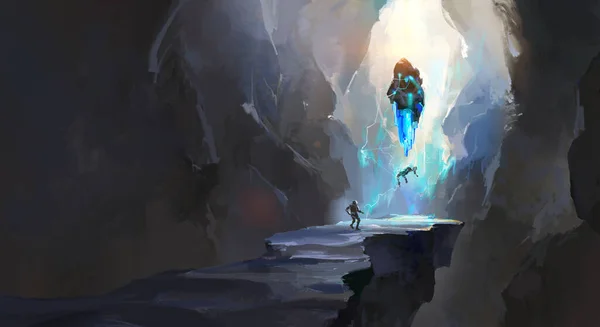 Garip mağara, dijital resim.