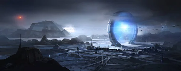 Dış gezegende taşınabilir cihazların görüntüleri var, dijital resimler..