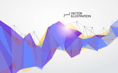 Noktaların, çizgilerin ve yüzlerin düzensiz şekli, soyut tasarım.