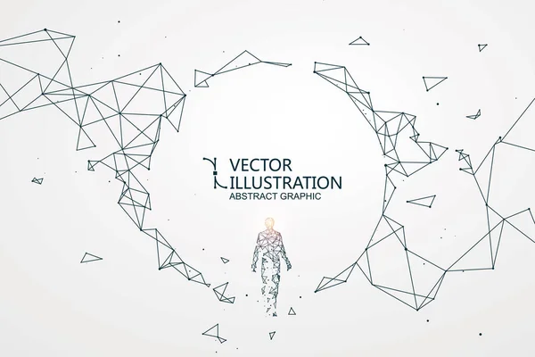 Líneas Conectadas Escena Ciencia Ficción Que Simbolizan Significado Inteligencia Artificial — Archivo Imágenes Vectoriales