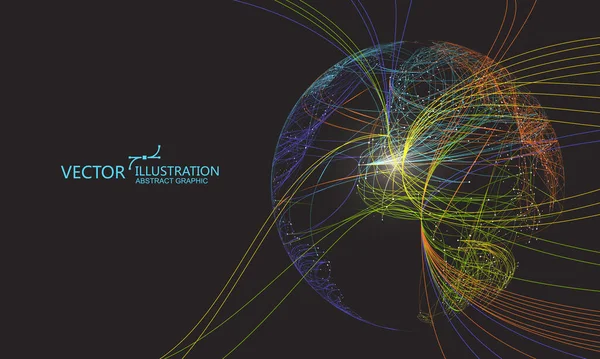 Curva Colorida Compuesta Por Una Esfera Diseño Gráfico Abstracto — Archivo Imágenes Vectoriales