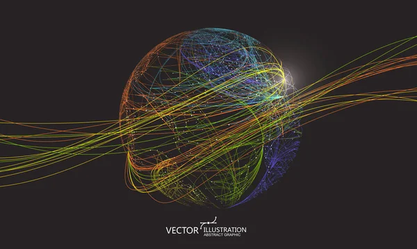 Curva Colorida Composta Por Uma Esfera Design Gráfico Abstrato —  Vetores de Stock