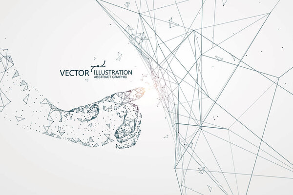 Виртуальная рука линии, техническая иллюстрация
.