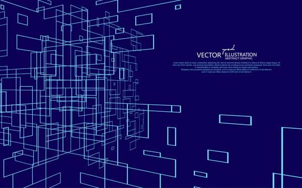 Den Abstrakta Figuren Linjerna Utformningen Det Virtuella Utrymmet — Stock vektor