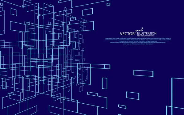 線の抽象的な姿 仮想空間のデザイン — ストックベクタ
