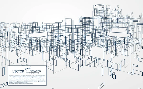 Grafica Della Città Virtuale Progettazione Dello Spazio Virtuale — Vettoriale Stock