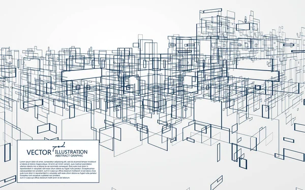 Wirtualne Miasto Grafiki Projekt Przestrzeni Wirtualnej — Wektor stockowy