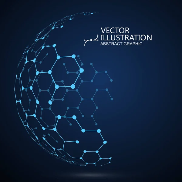 Estructura Molecular Compuesta Esferas Diseño Gráfico Abstracto — Vector de stock