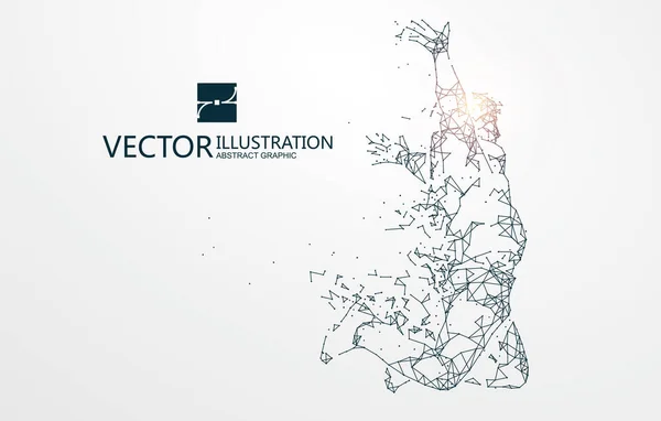 Running Man Network Connection Turned Vector Illustration — стоковый вектор