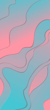 Renkli kağıt kesme biçimi, vektör grafik tasarımı, mobil masaüstü için duvar kağıdı soyut arkaplan.