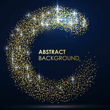 Altın parçacıkların soyut Grafik Tasarımı.
