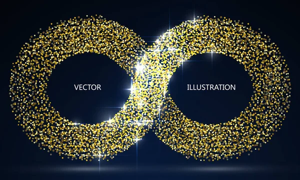 Eine Unendliche Zahl Von Goldpartikeln Vektorillustration — Stockvektor