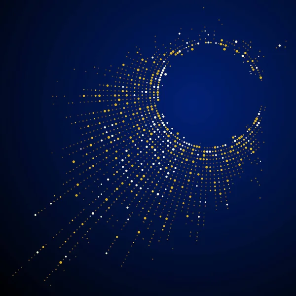 Radialny Projekt Graficzny Kratownicy Złote Kropki Abstrakcyjne Tło — Wektor stockowy