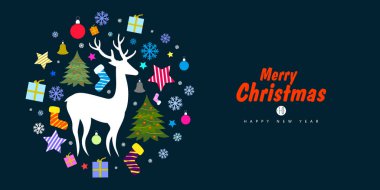 Noel temalı illüstrasyon, kartlar, kapak tasarımı.