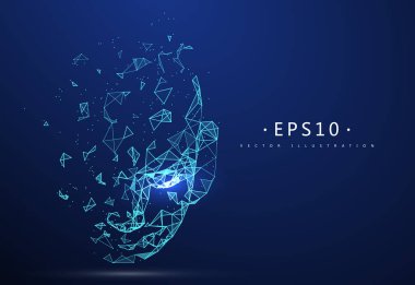 Şebeke tarafından oluşturulan kafa şekli zekanın anlamını sembolize eder..