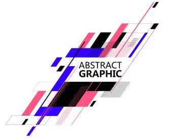 Geometrik şekillerde istiflenmiş soyut grafik.