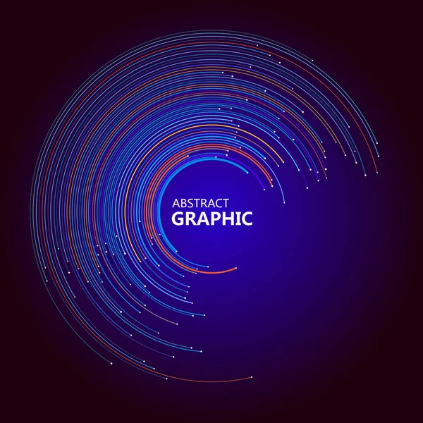 Абстрактный График Окружности Состоящий Красочных Линий Окружности Векторной Иллюстрации — стоковый вектор