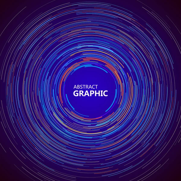 Abstraktní Kruhová Grafika Složená Barevných Kruhových Čar Vektorová Ilustrace — Stockový vektor