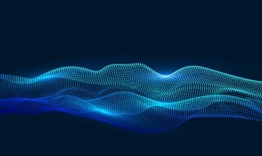 Soyut grafiklerle dönen parçacıklardan oluşan bilim ve teknoloji anlayışı arkaplanı.